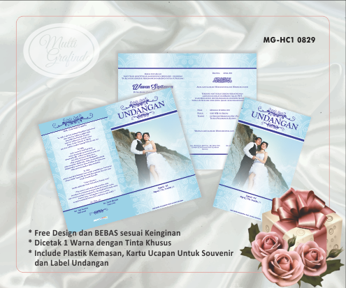 Cetak Undangan Hardcover 1 Warna Include Amplop Kecil